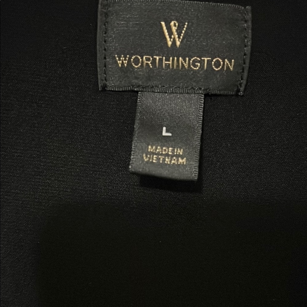 Worthington Black and Green Pleated Sleeveless Tank Top - Picture 2 of 7